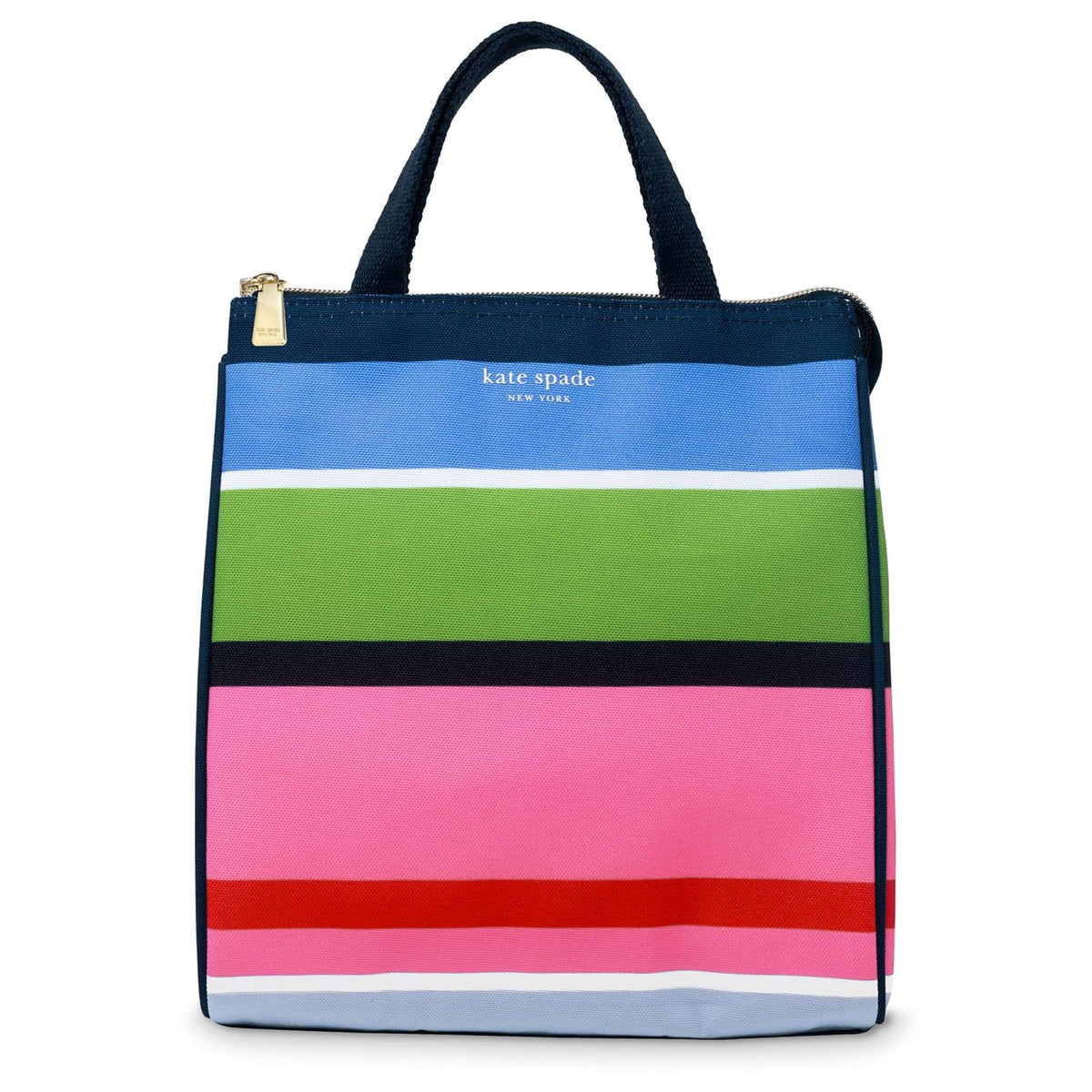 kate spade new york sunny day stripe lunch bag with thermal interior keeps food fresh for commutes