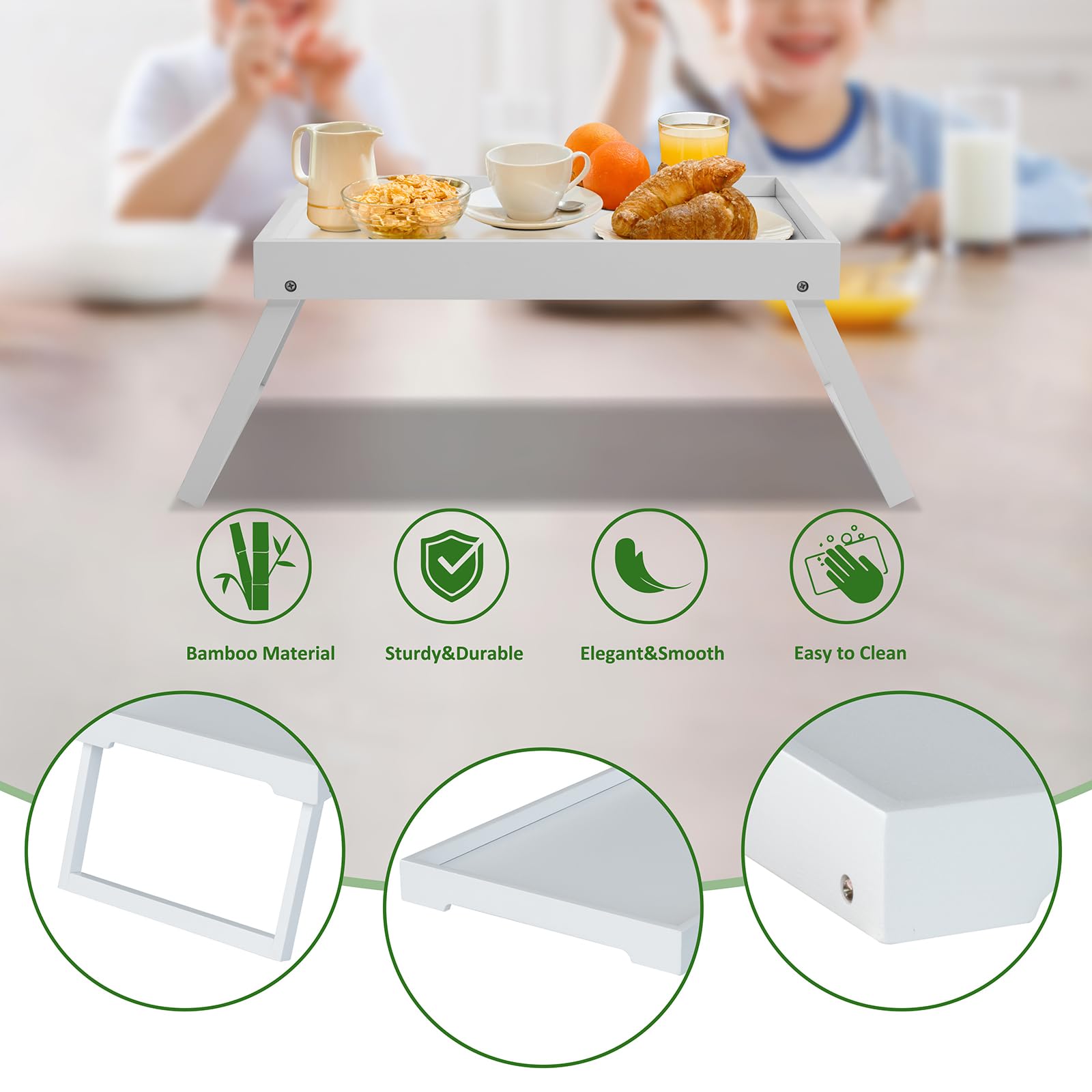 Kaukinye bed tray with ergonomic handles for easy transportation