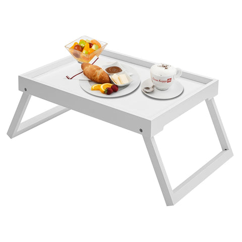 Kaukinye bamboo bed tray table with folding legs for versatile bedside meals