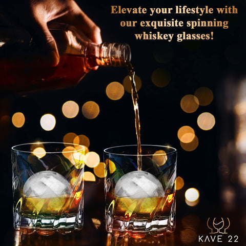KAVE 22 thick crystal whiskey glasses emphasize durability and elegance