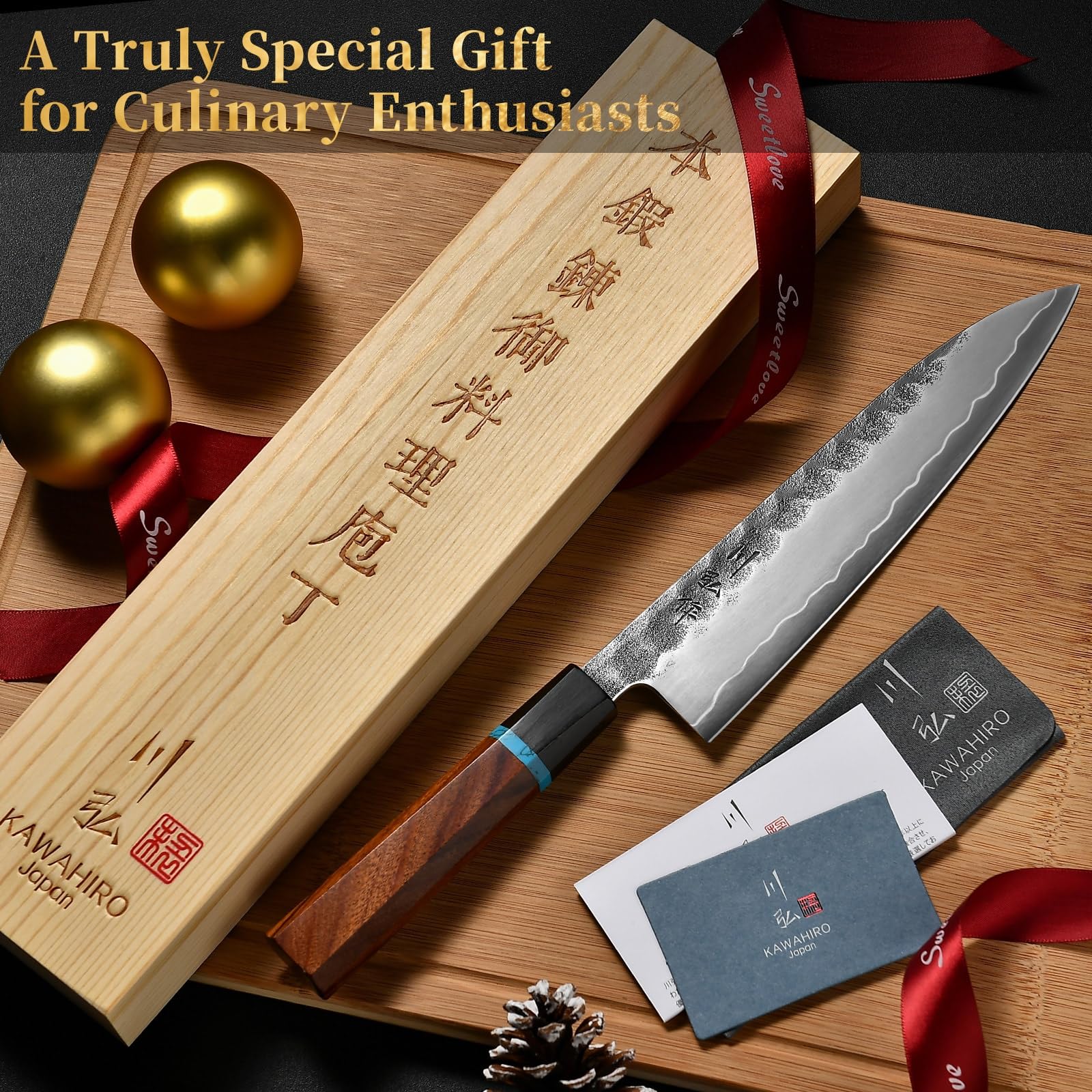 KAWAHIRO knife with ergonomic handle designed for comfortable grip
