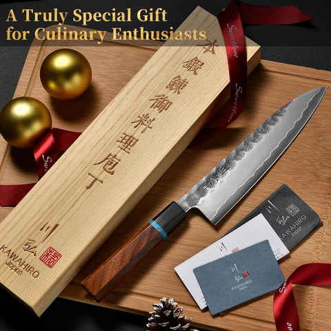 KAWAHIRO knife with ergonomic handle designed for comfortable grip