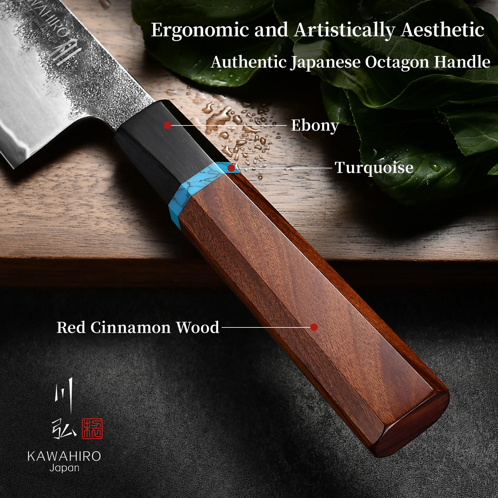 KAWAHIRO seamless transition from blade to handle for precise control