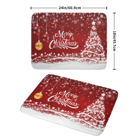 Kawani red snowflake dish drying mat sized 18x24 inches keeps counters dry