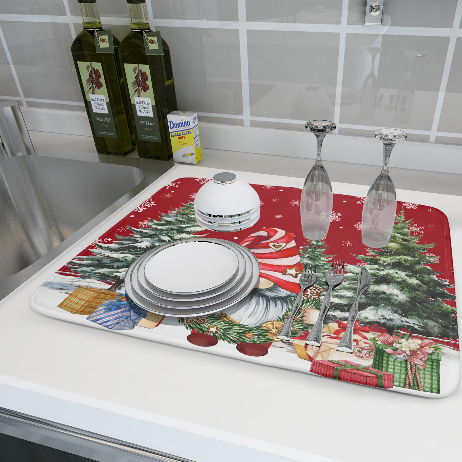 Kawani dish mat hanging loop for easy drying and convenient storage