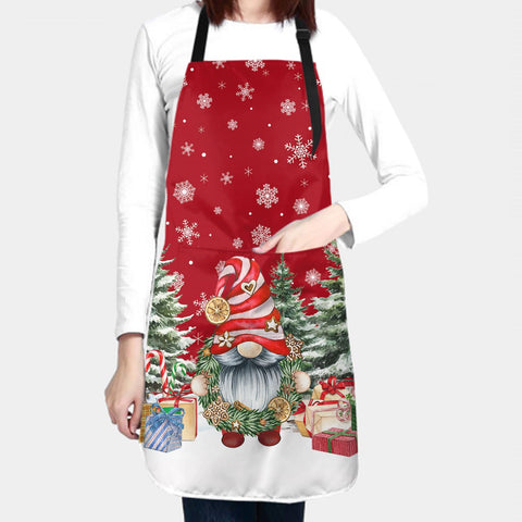Kawani Merry Christmas Apron suited for baking and grilling with holiday flair.