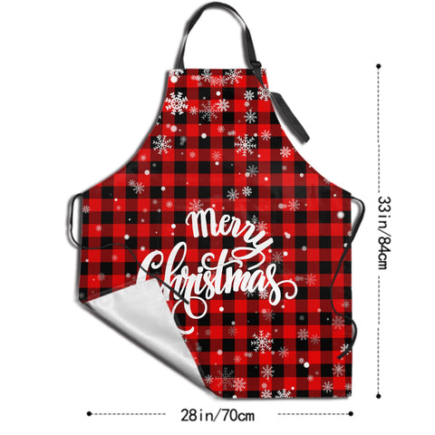 Kawani Merry Christmas Apron plaid pattern stays vivid after washing