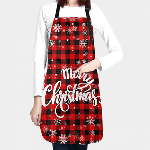 Kawani Merry Christmas Apron two front pockets for phone and tools