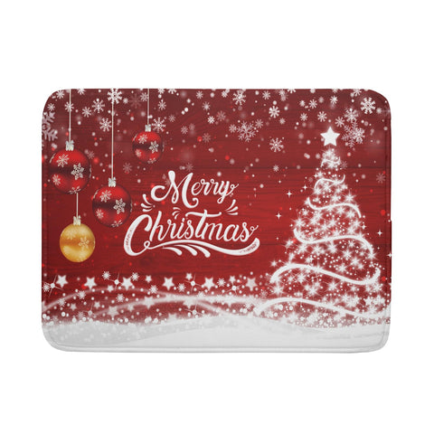 Kawani Merry Christmas dish drying mat in red with snowflake pattern dries dishes quickly