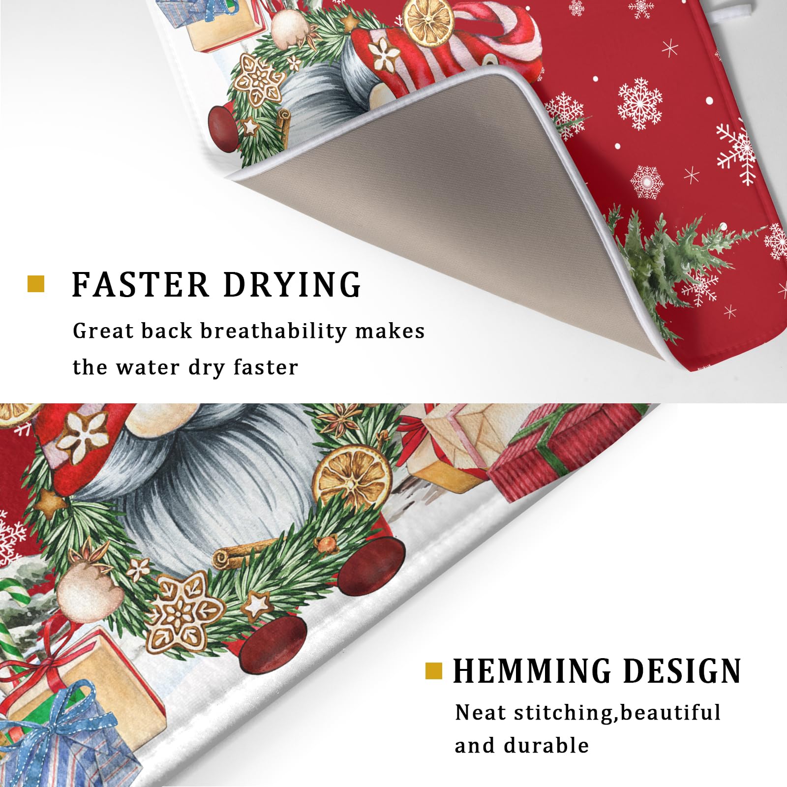 Kawani reversible design dish mat offers two looks for kitchens.