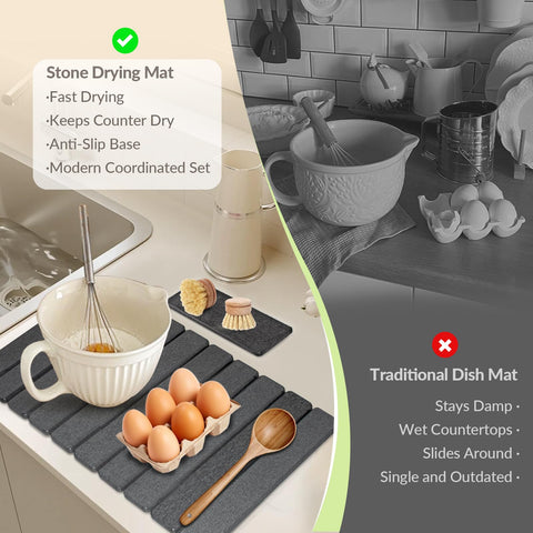 KAWRYDI mat with non-slip PVC back stays stable on countertops