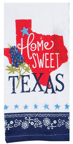 Kay Dee Home Sweet Texas towel with loop for stylish display