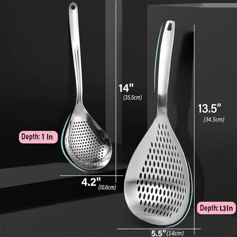 KayCROWN pasta spider strainer near a pot for deep frying setup