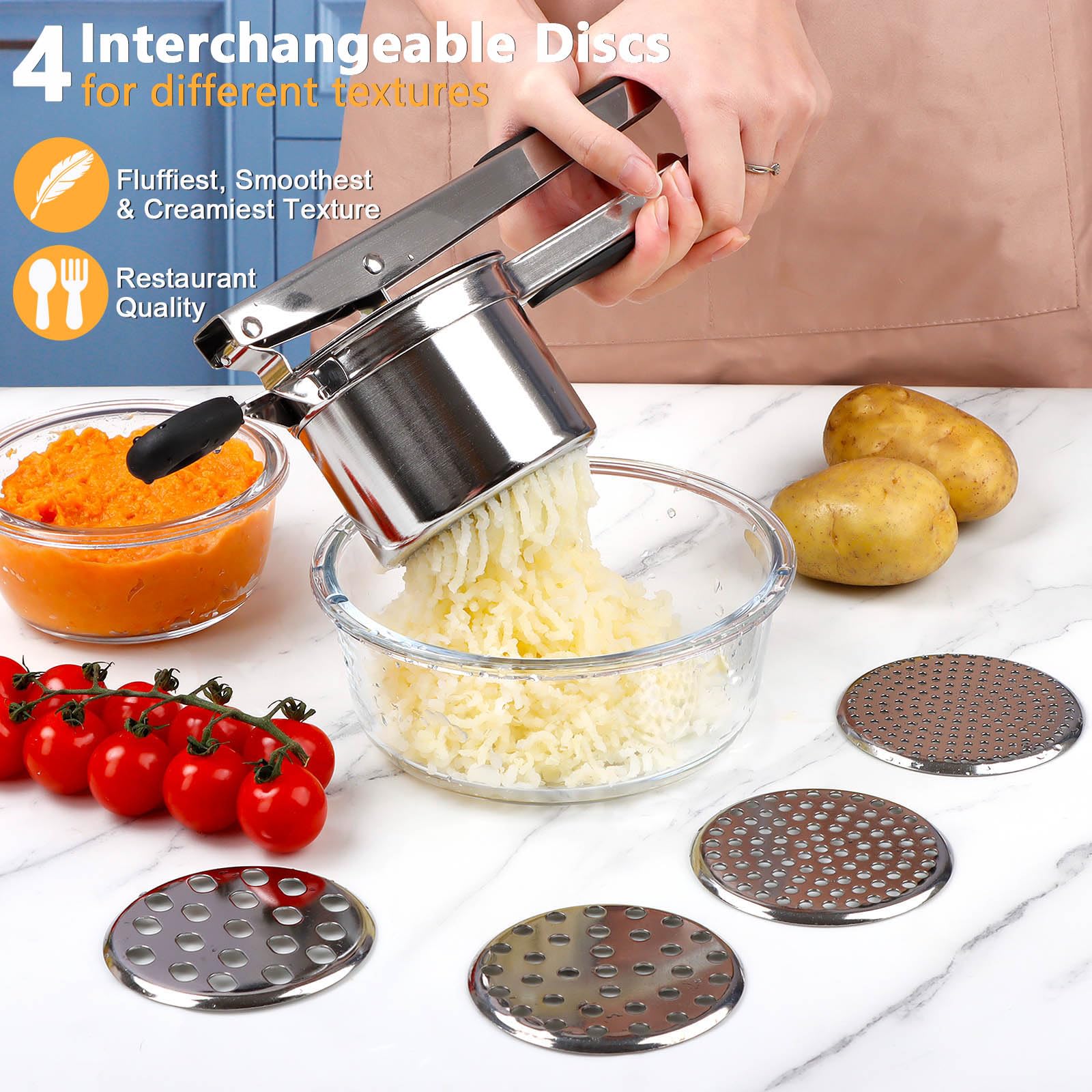 KAYCROWN heavy-duty stainless steel body for lasting performance during everyday mashing.