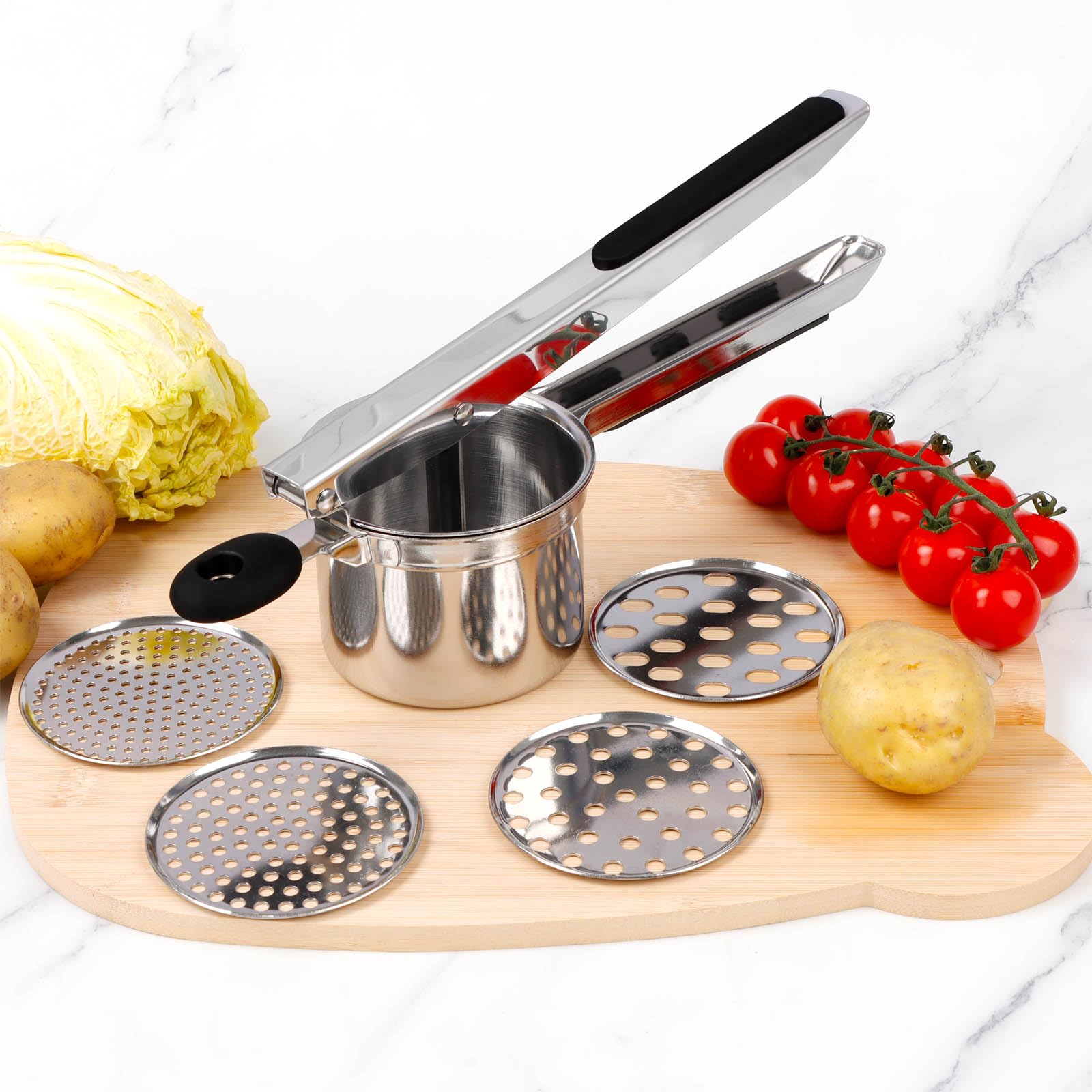 KAYCROWN also drains spinach and purees soft fruits for sauces.