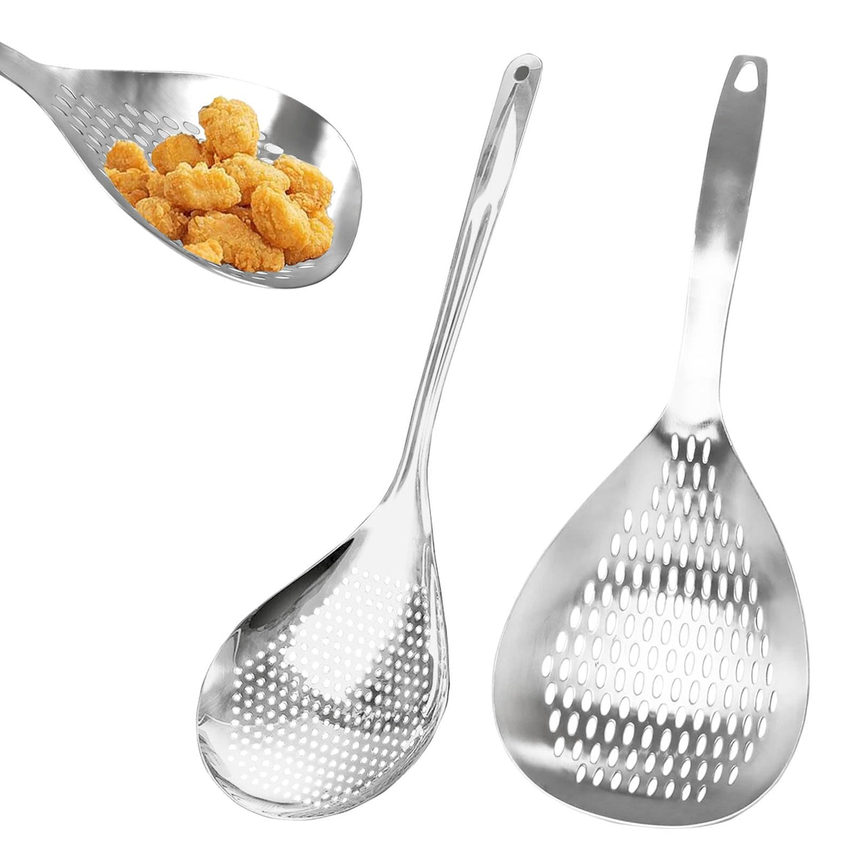 KayCROWN skimmer slotted spoon small for quick draining in frying tasks