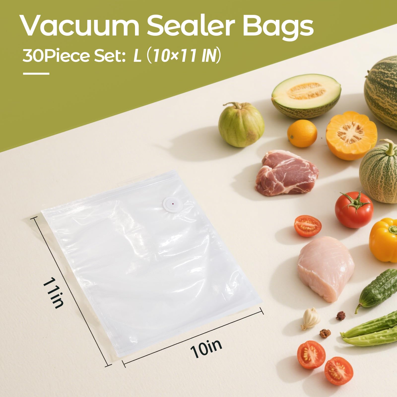 Kayiant 30pcs BPA-free bags keep foods safe and ready for meal prep.