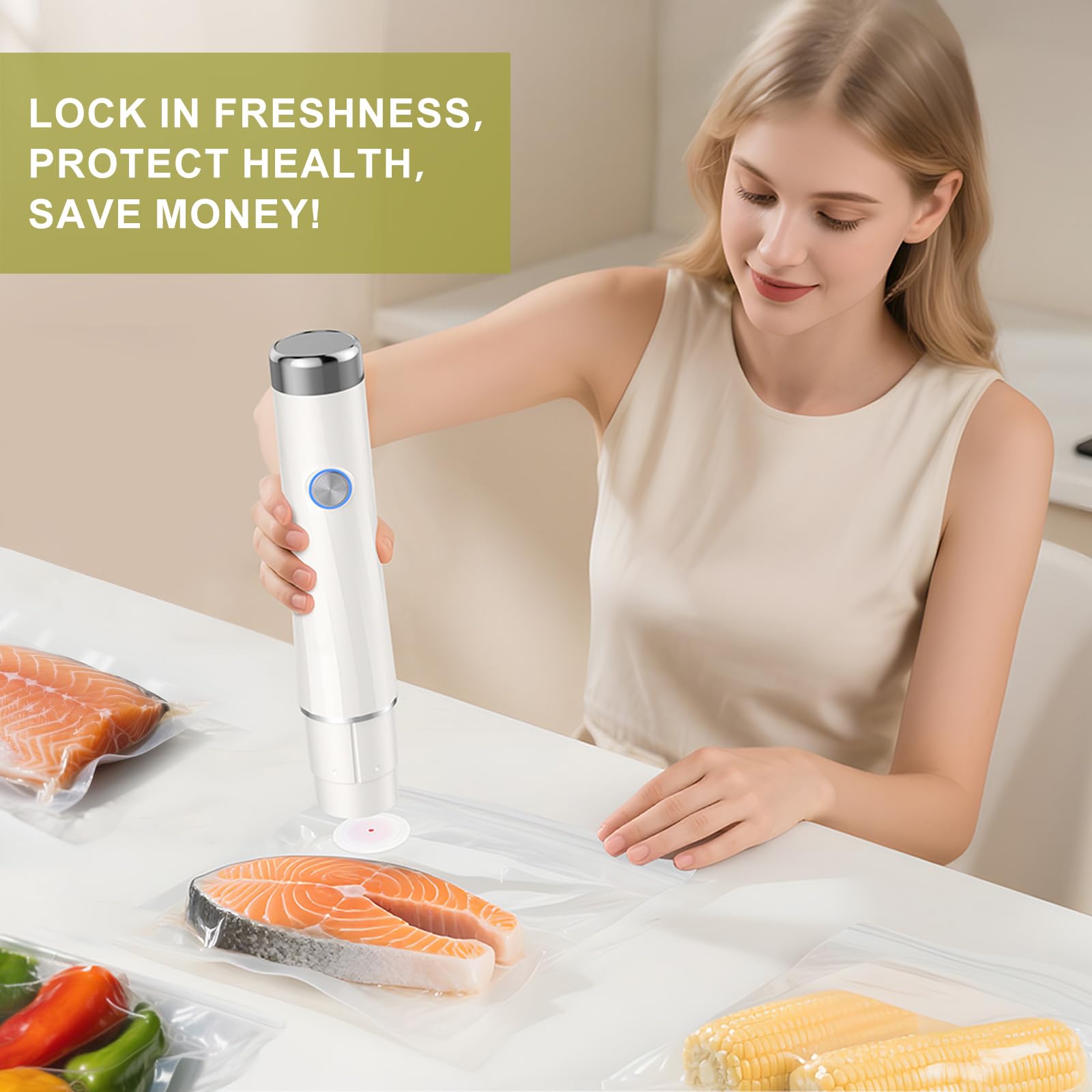Kayiant air-tight seal preserves freshness and nutrients during freezing and storage.