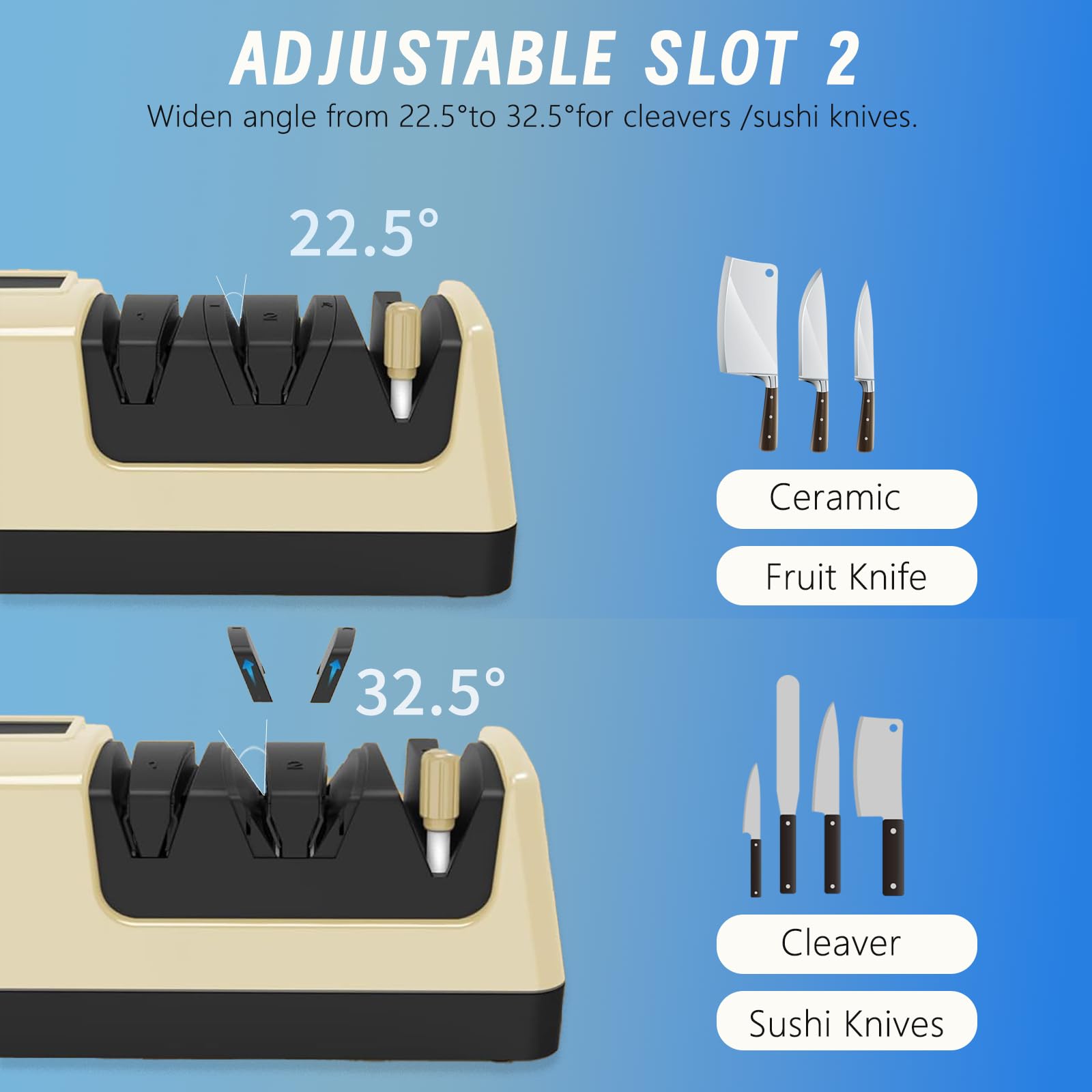 KAZRBEP scissor sharpener slot enables quick edge restoration for kitchen shears.