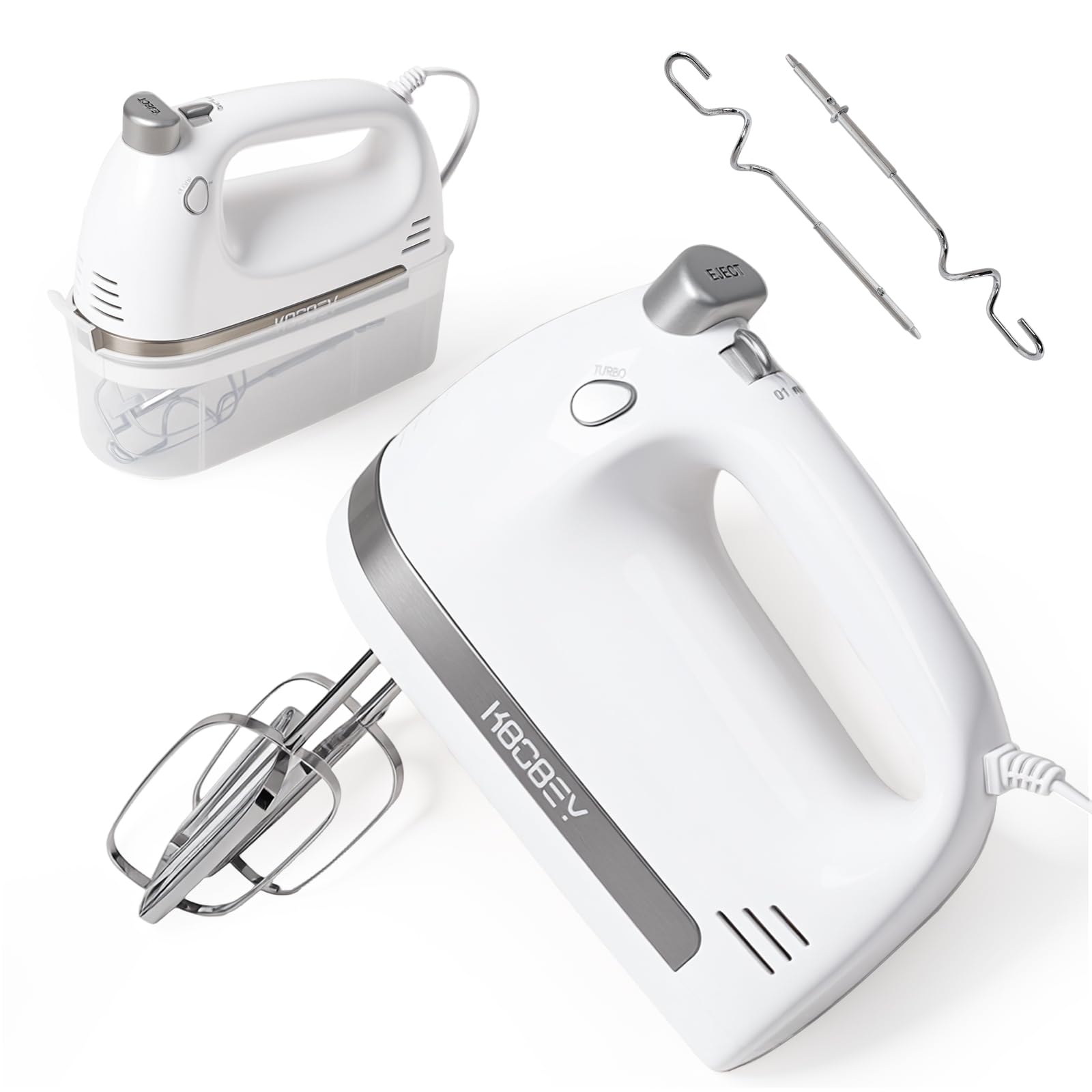 KBOBEY 450W hand mixer with side ventilation cooling during heavy mixing