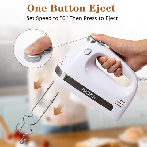 KBOBEY includes two beaters and two dough hooks for versatile prep
