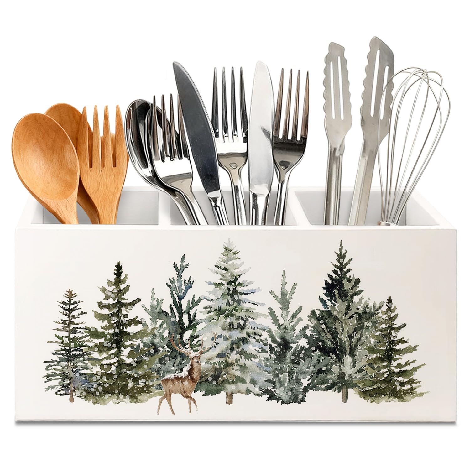 KBRCT Christmas Tree Utensil Holder on kitchen counter keeps utensils organized