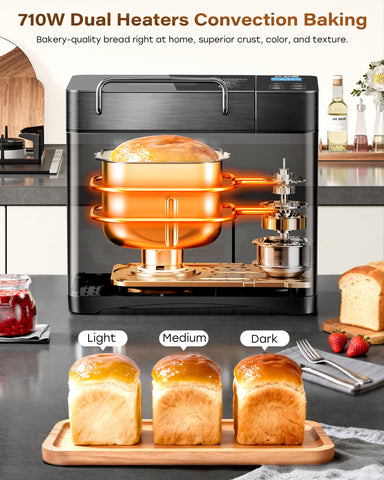 KBS Premium Convection Bread Maker ceramic pan ensures non-stick, PTFE-free baking for healthier loaves.