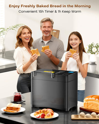KBS Premium Convection Bread Maker crust colors option offers Light, Medium, or Dark crust choices.