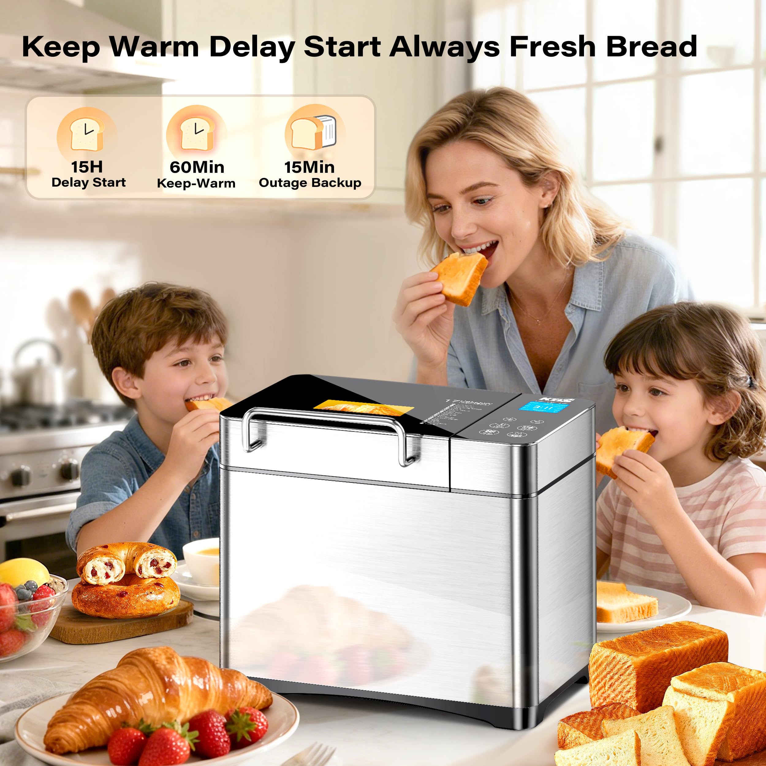 KBS Pro 710W 15-hour timer display for scheduling fresh bread