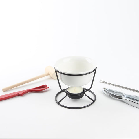 KCGANI fondue pot set for chocolate and cheese dips at home.