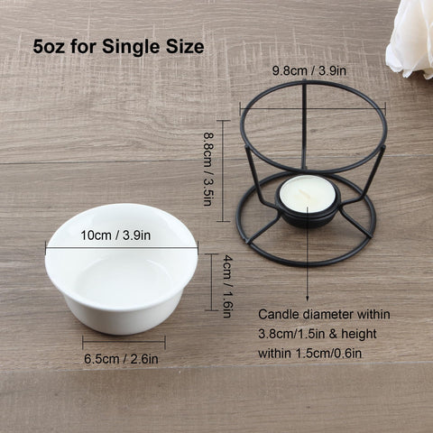 KCGANI round ceramic warmers, compact design for small tables.