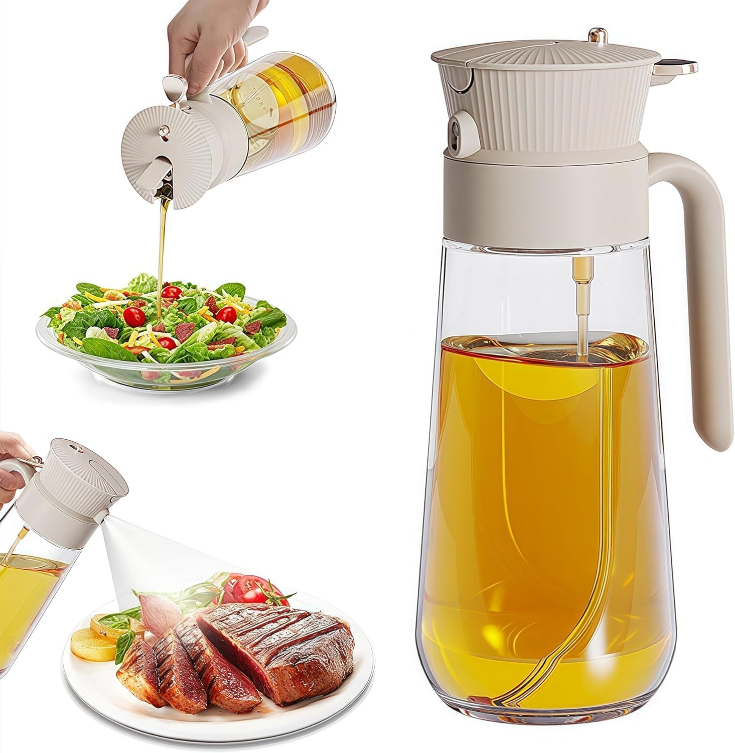 Keaixinyu 2-in-1 oil dispenser and sprayer for precise cooking control
