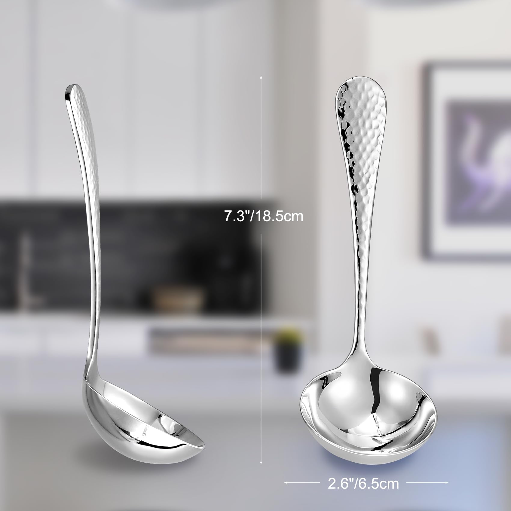 Keawell 7.3-inch gravy ladle shown for precise portioning of sauces and gravies.