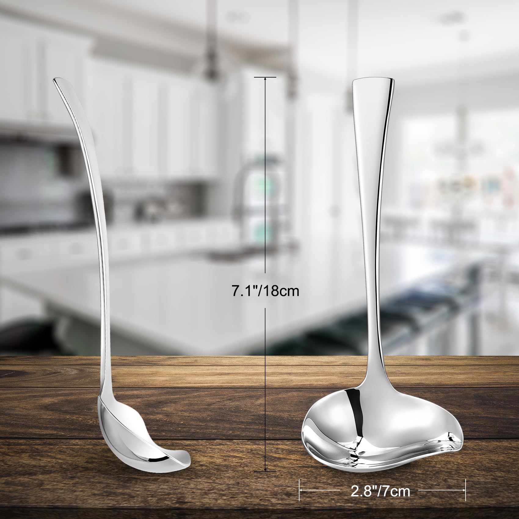 KEAWELL Austin ladle with mirror finish, adds elegant table presence.