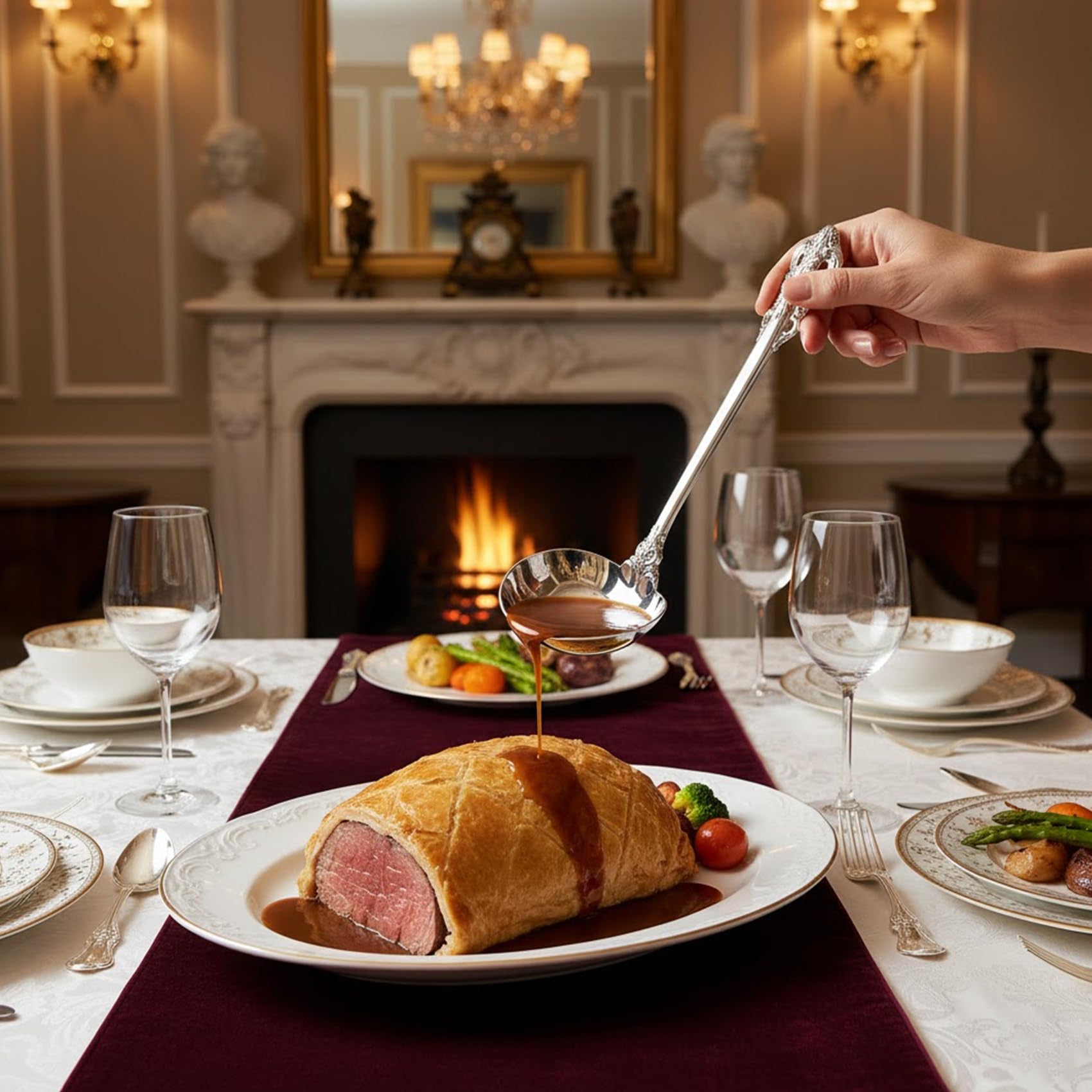 KEAWELL gravy ladle on dining table complements upscale tableware