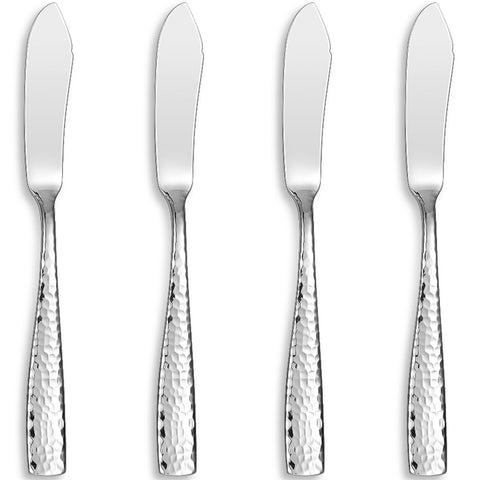 KEAWELL Louis butter knives with hammered silver finish for elegant tables