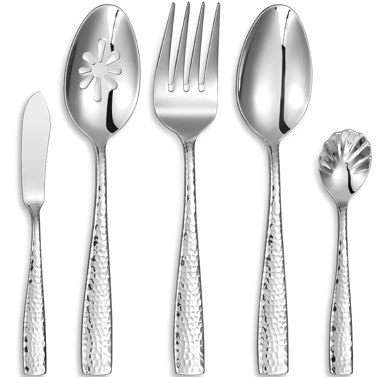 KEAWELL Louis hammered hostess set on table for elegant entertaining