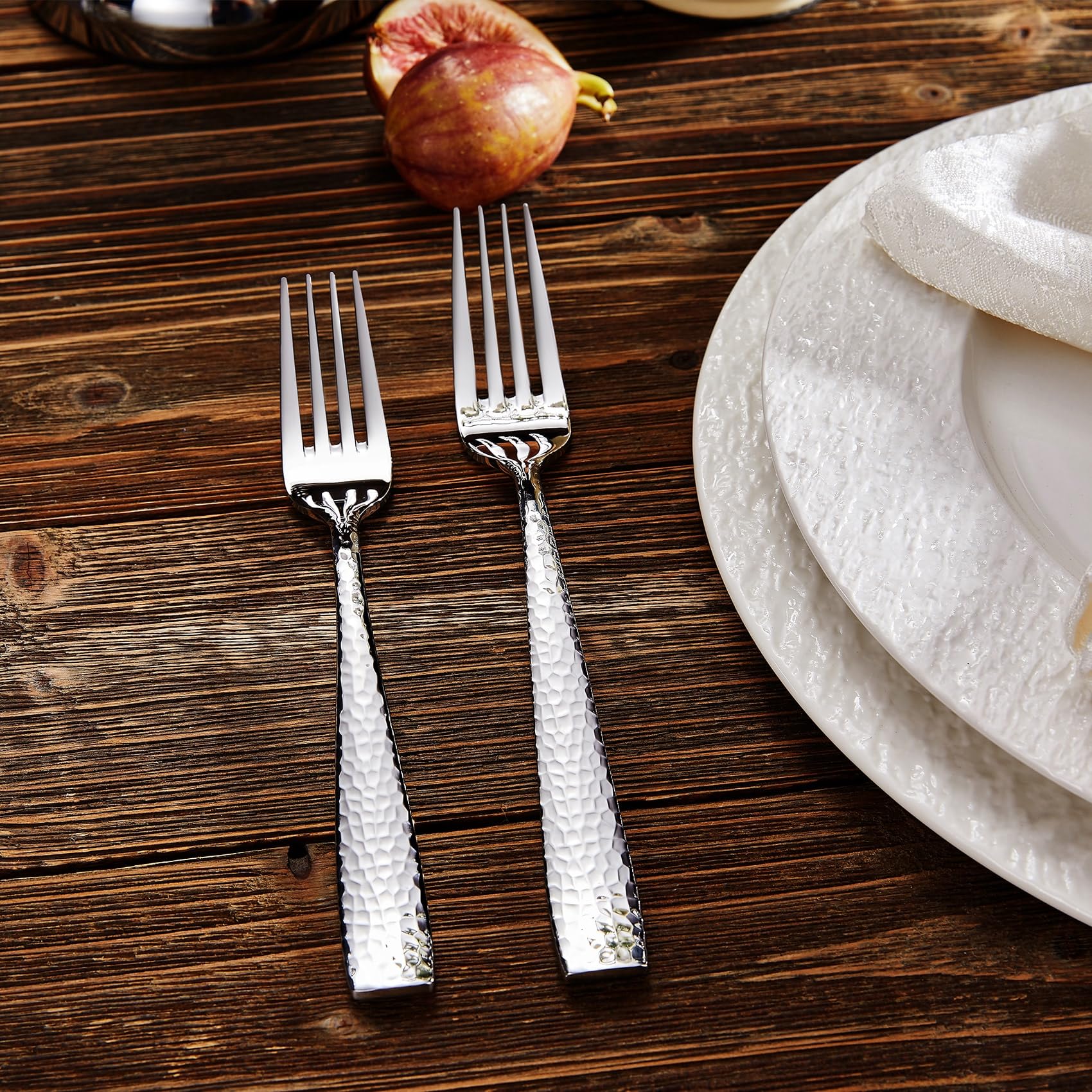 KEAWELL 7-6-inch fork on dinner plate; versatile for salads and sides.