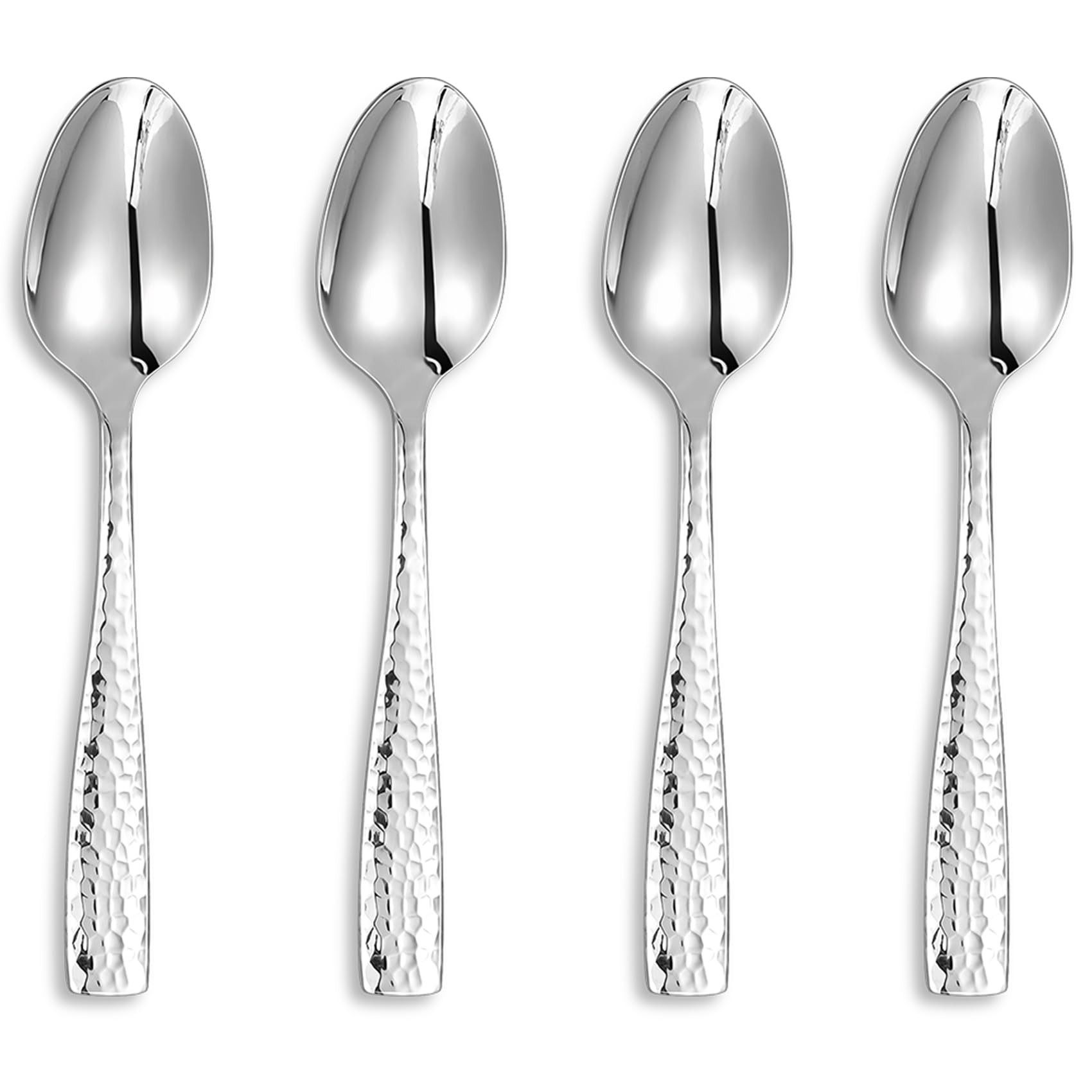 KEAWELL Louis hammered spoons set, four-piece, durable diningware for daily meals