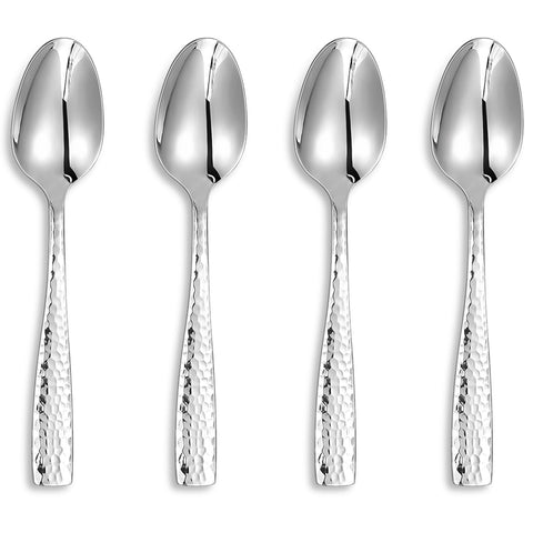 KEAWELL Louis hammered spoons set, four-piece, durable diningware for daily meals