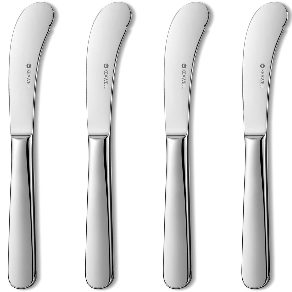KEAWELL Louise butter knives 4-piece set in polished stainless steel for durable daily use.