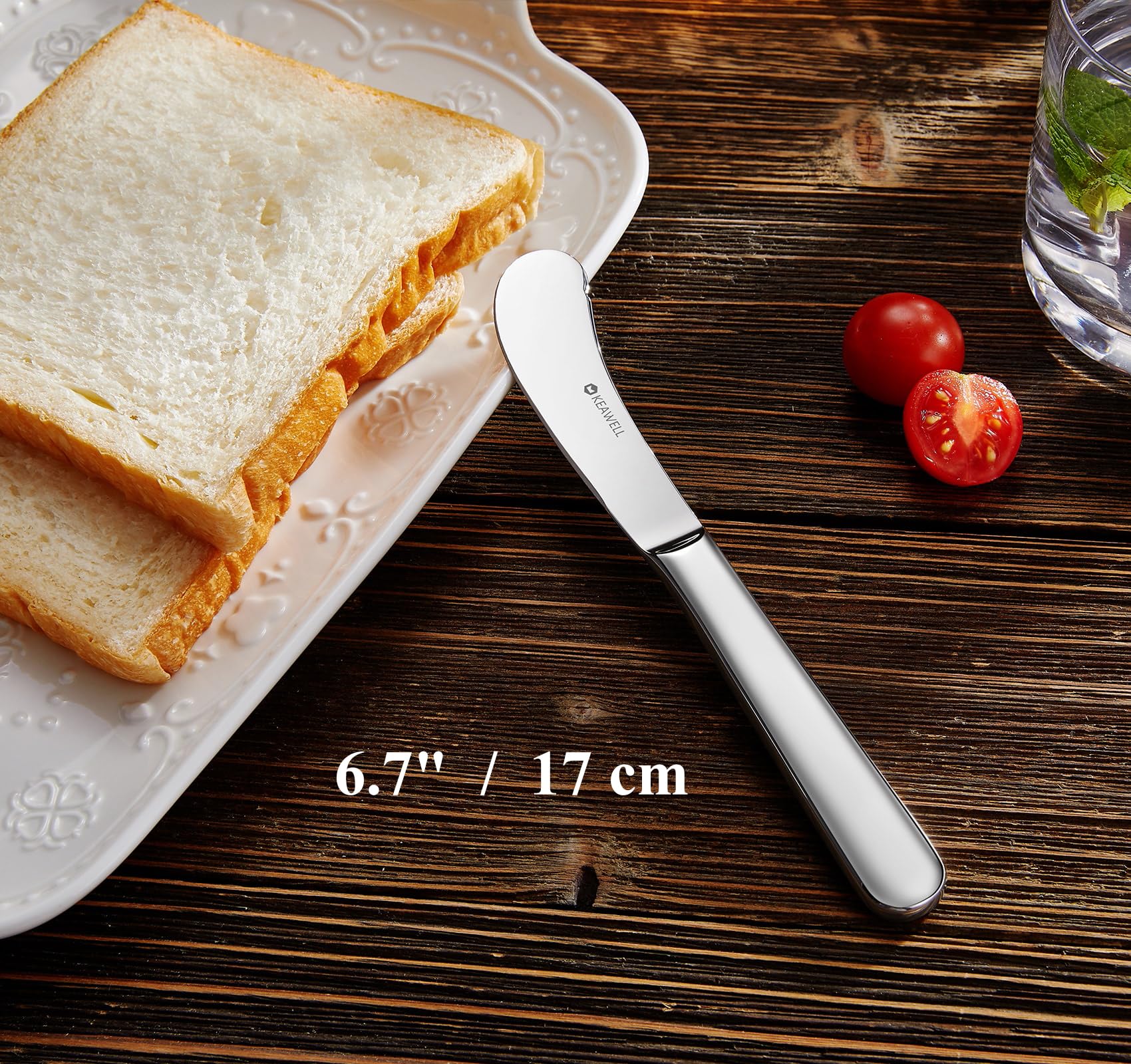 KEAWELL butter knives stainless steel with balanced weight for comfortable, elegant dining.
