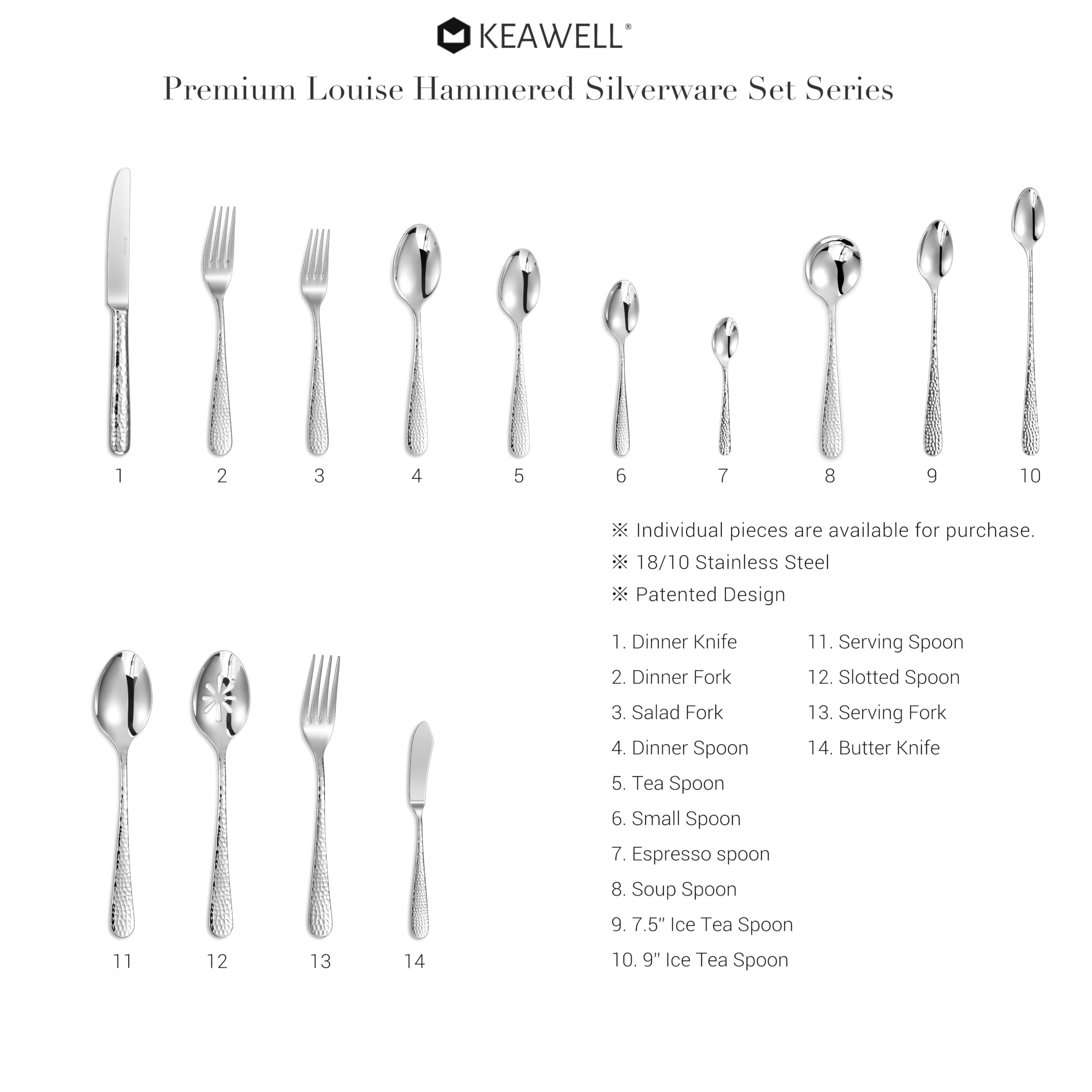 KEAWELL Louise gift-ready dining spoon set enhances any kitchen or dining display.