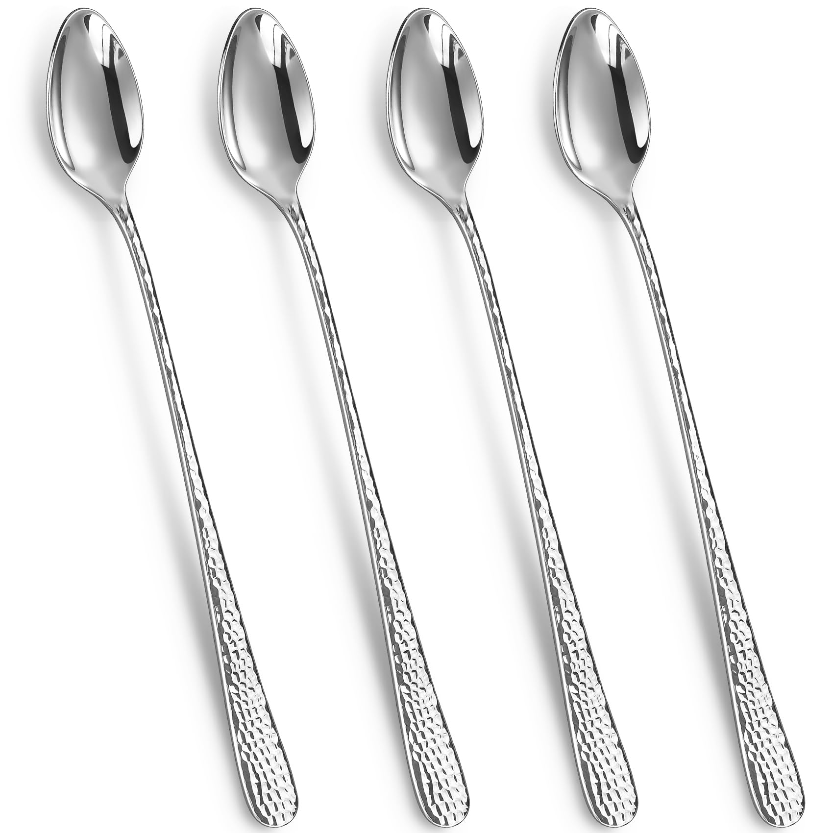 KEAWELL Louise hammered long-handle iced tea spoons for easy stirring in tall glasses.