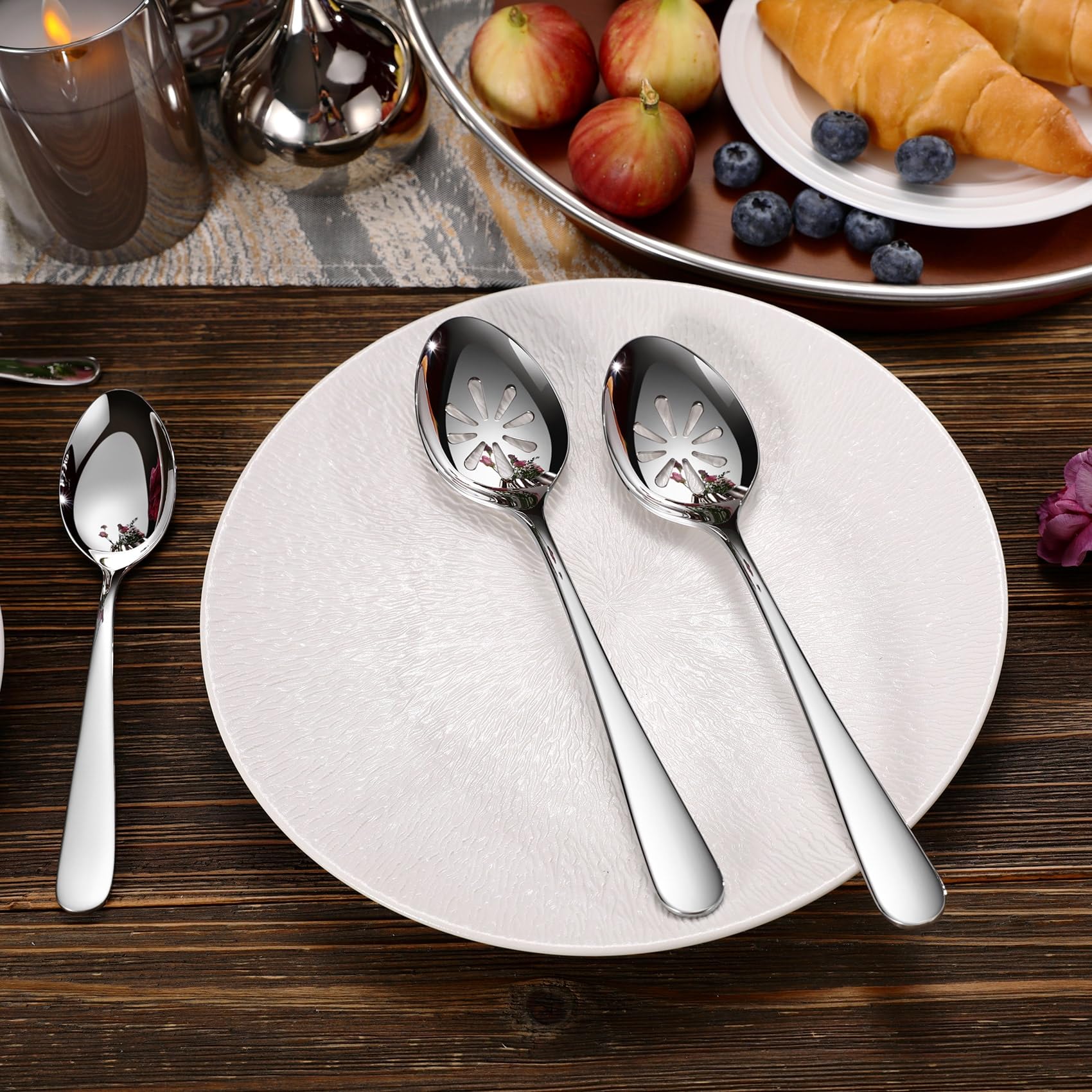 Keawell Louise serving spoons displayed on a dining table for family meals