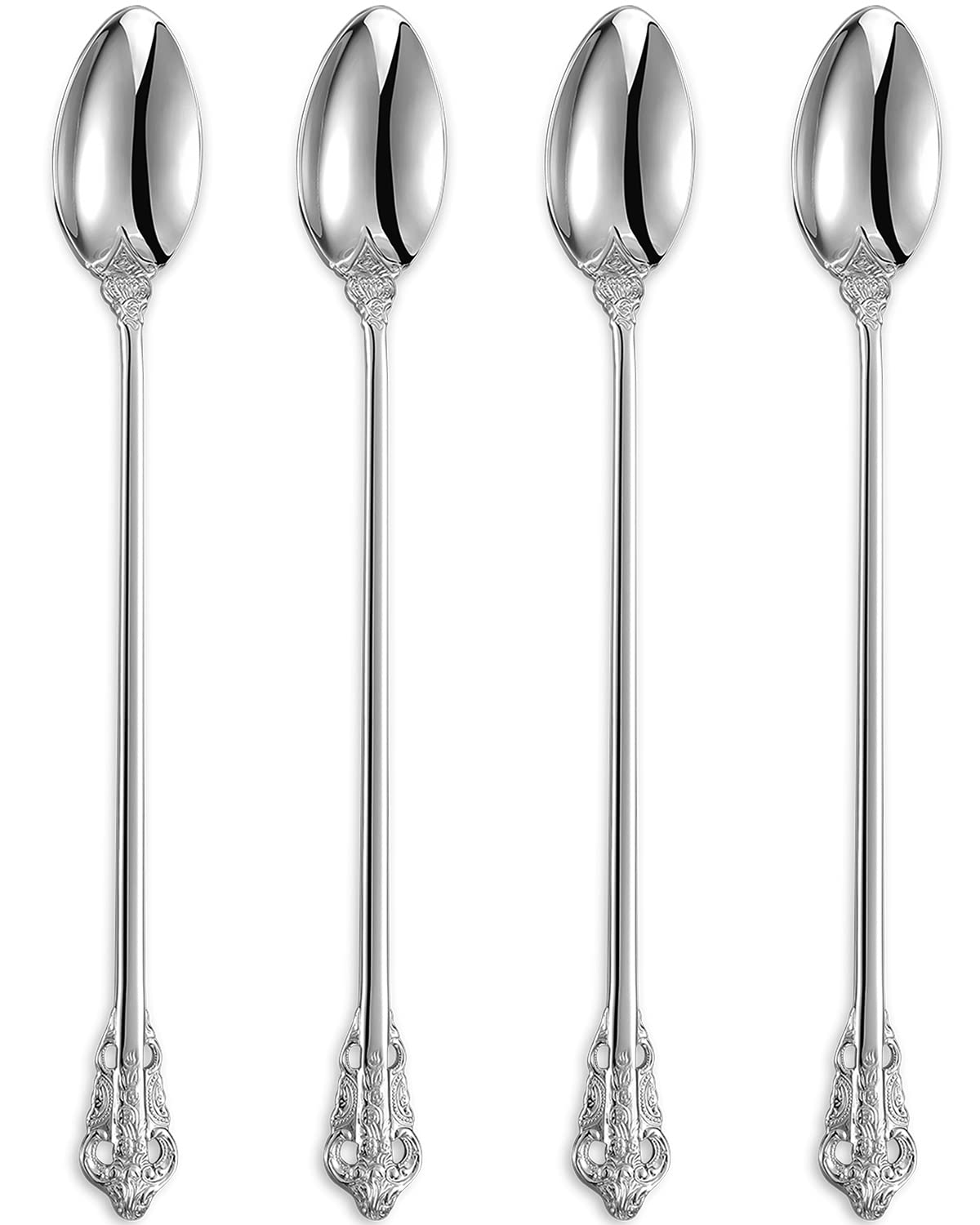 KEAWELL luxurious 9-inch iced tea spoons with mirror finish for elegant serving