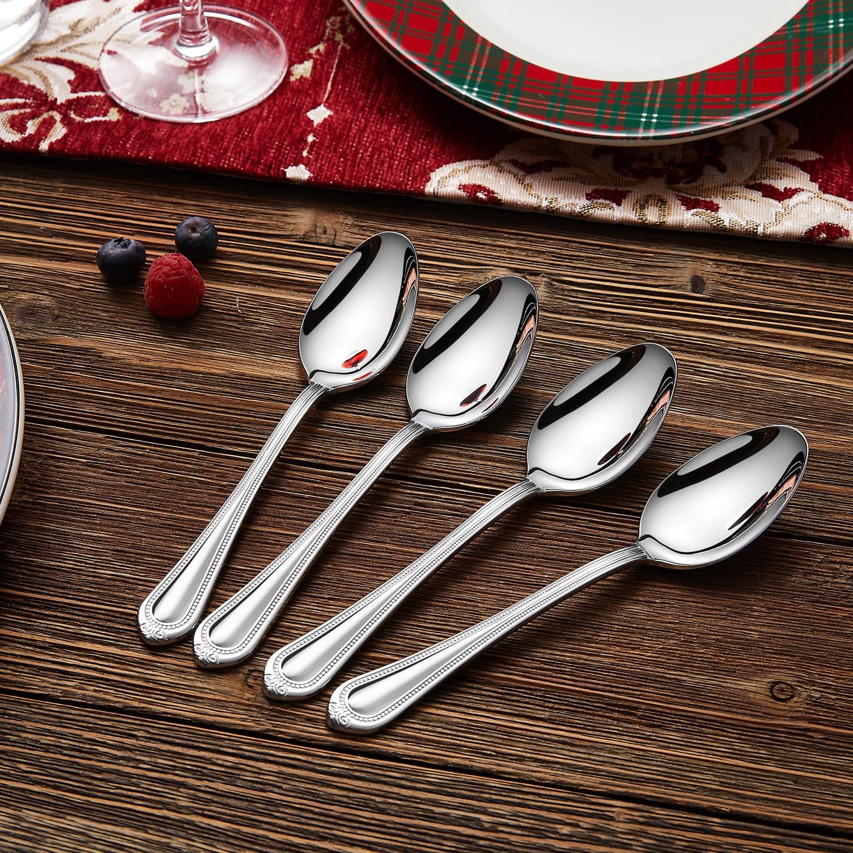 KEAWELL Pearl Edge spoons with bright polished finish
