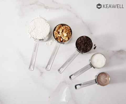 Keawell premium nesting-design measuring cups save kitchen space.