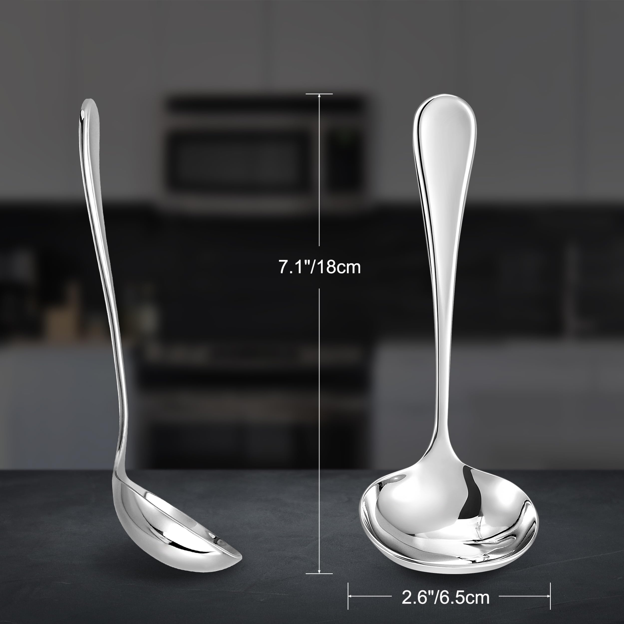 Verona gravy ladle with deep bowl for generous sauce portions.