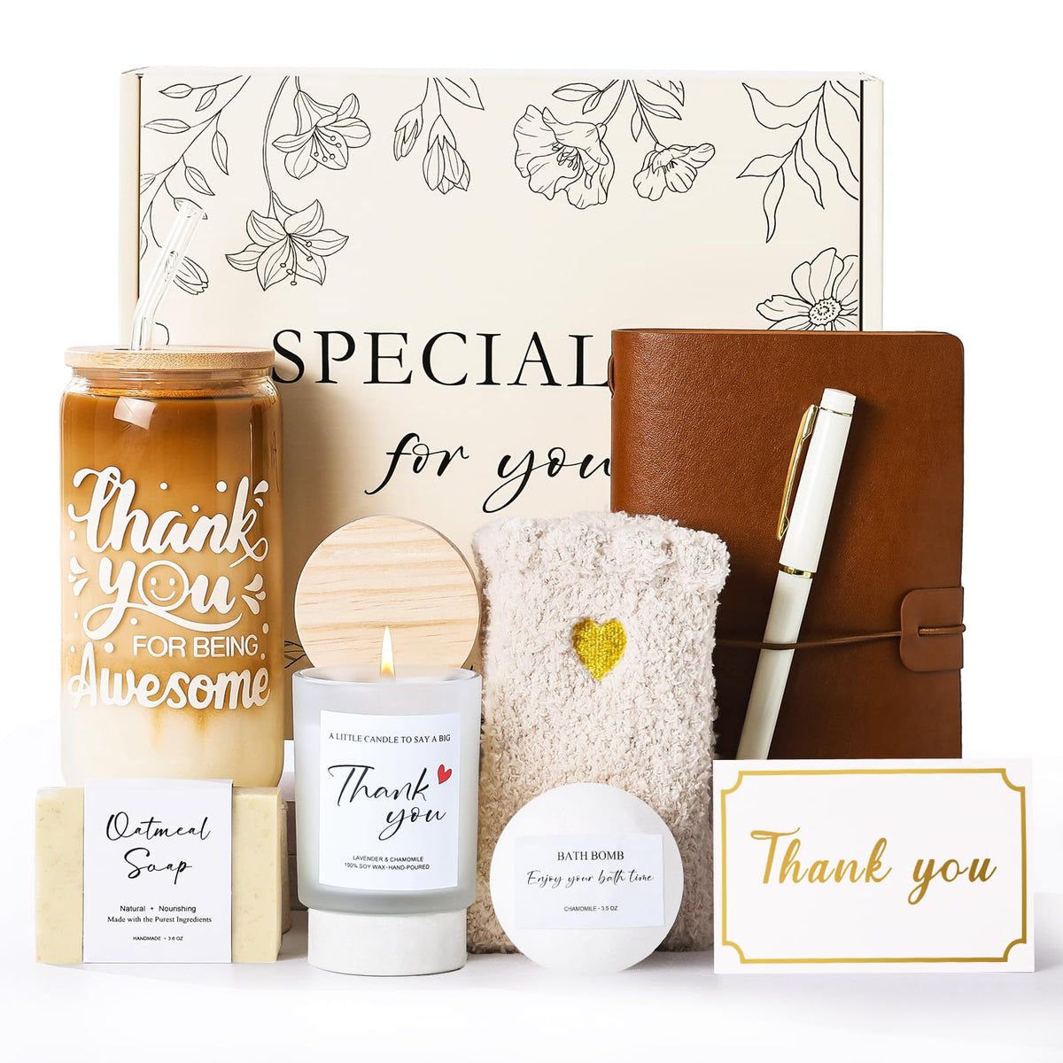 Keckensr Thank You Gift Basket glass cup for hot drinks and mindful appreciation